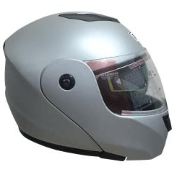 Casco abatible color plata mate R7 Racing. Talla M. Doble mica (7101-1427)
