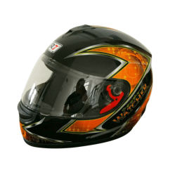 Casco negro/naranja/blanco cerrado R7 Racing talla L