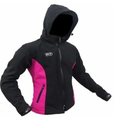 Chamarra deportiva R7 Racing M Rosa. Textil suave para dama
