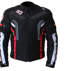 Chamarra deportiva R7 Racing XXL Negro/rojo. Textil ventilado