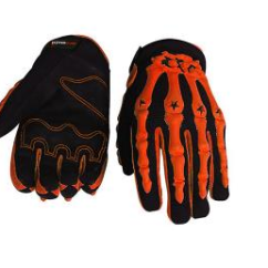 Guantes modelo "esqueleto" color naranja talla M