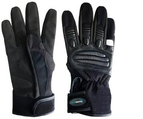 Guantes de piel con reflejantes marca Promoto color negro talla L