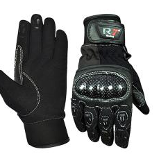 Guantes R7 Racing negro talla S. Textil/piel.