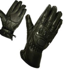 Guantes de piel vel R7 Racing talla M color negro
