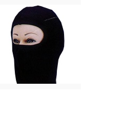 Máscara protectora de viento. Unitalla, color negro completa.