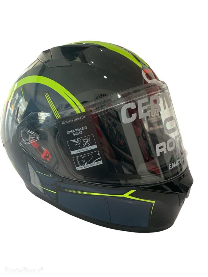 CASCO RODA CERRADO AMARILLO/AZUL AQUILA TALLA "L"