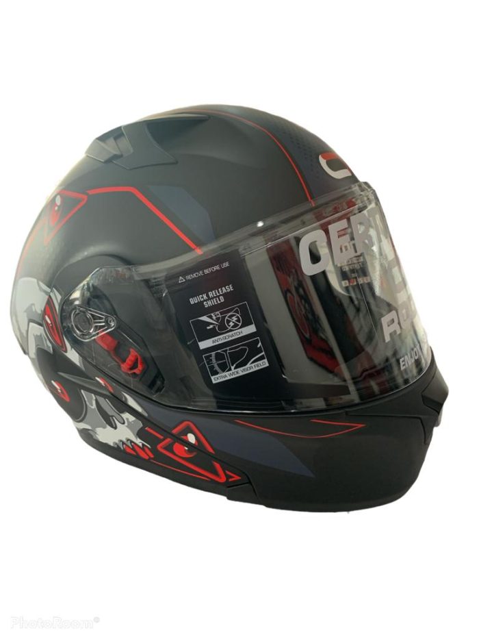 CASCO RODA ABATIBLE GRANUJIO AZUL/ROJO TALLA "L"