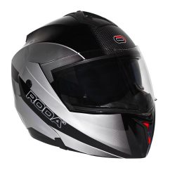 CASCO NEGRO/PLATA ABATIBLE RODA REVENGE ROCKET M DOT GAFA INTERIOR