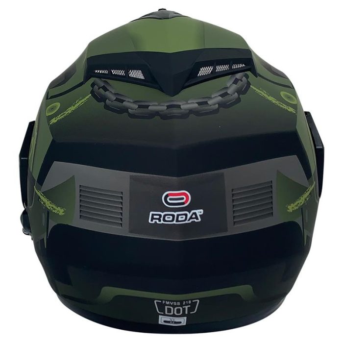 CASCO ABATIBLE RODA REVENGE VERDE MILITAR TALLA XL - Image 3