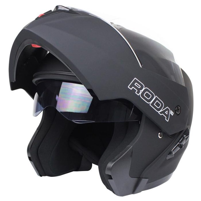 CASCO NEGRO MATE ABATIBLE RODA REVENGE TALLA M. DOT. GAFA INTERIOR (80-5803-001)