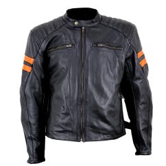 CHAMARRA BKR DE PIEL "ANARCHY" NEGRO/CAFE TALLAS M Y L (82-2131)