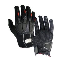 GUANTES NEGROS CON DETALLE ROJO PRO-BIKER CON PROTECCIÓN. TALLA XL (83-5521-001)