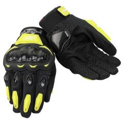 GUANTES AMARILLO NEÓN/NEGRO PRO-BIKER C/LIMPIA MICA/TOUCHSCREEN TALLA L, XL, XXL (83-5539-001)