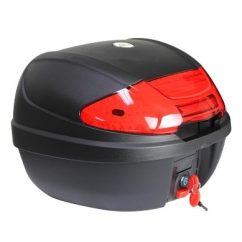 CAJA BAUL TRASERA NEGRA MARCA RODA CON REFLEJANTE