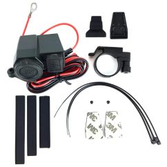 CARGADOR DE MANUBRIO USB Y TOMA DE ENCENDEDOR 12V (99-5038-001)