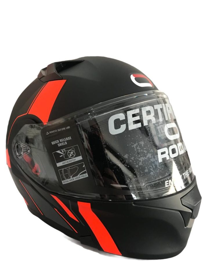 CASCO ABATIBLE RODA RUSH NARANJA/NEGRO TALLA “XL” DOT