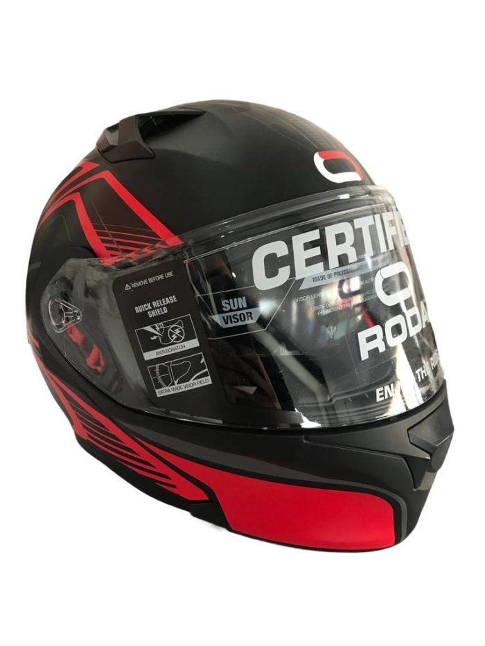 CASCO ABATIBLE RODA RUSH ROJO/NEGRO TALLA “XL” DOT