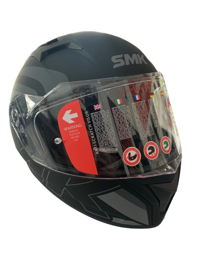 CASCO CERRADO SMK STELLAR NEGRO MATE TALLA "L"